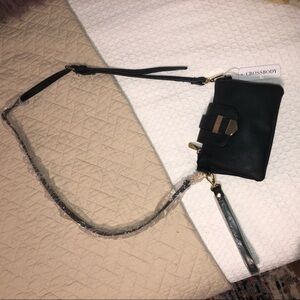 NWT Black crossbody with gold detail